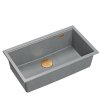Quadron LOGAN 110 GraniteQ zlewozmywak silver stone 76x44x23,5 cm 1-komorowy podwieszany z syfonem manualnym miedziany HQD7644U5PVDC1U
